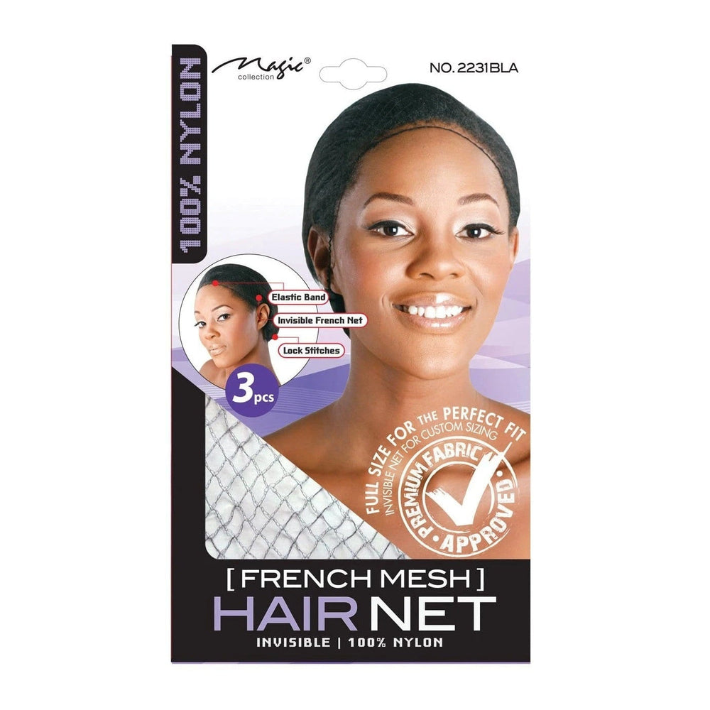 Magic Collection French Mesh Hair Net No.2231BLA - Secure & Invisible Hold for All Hair Types