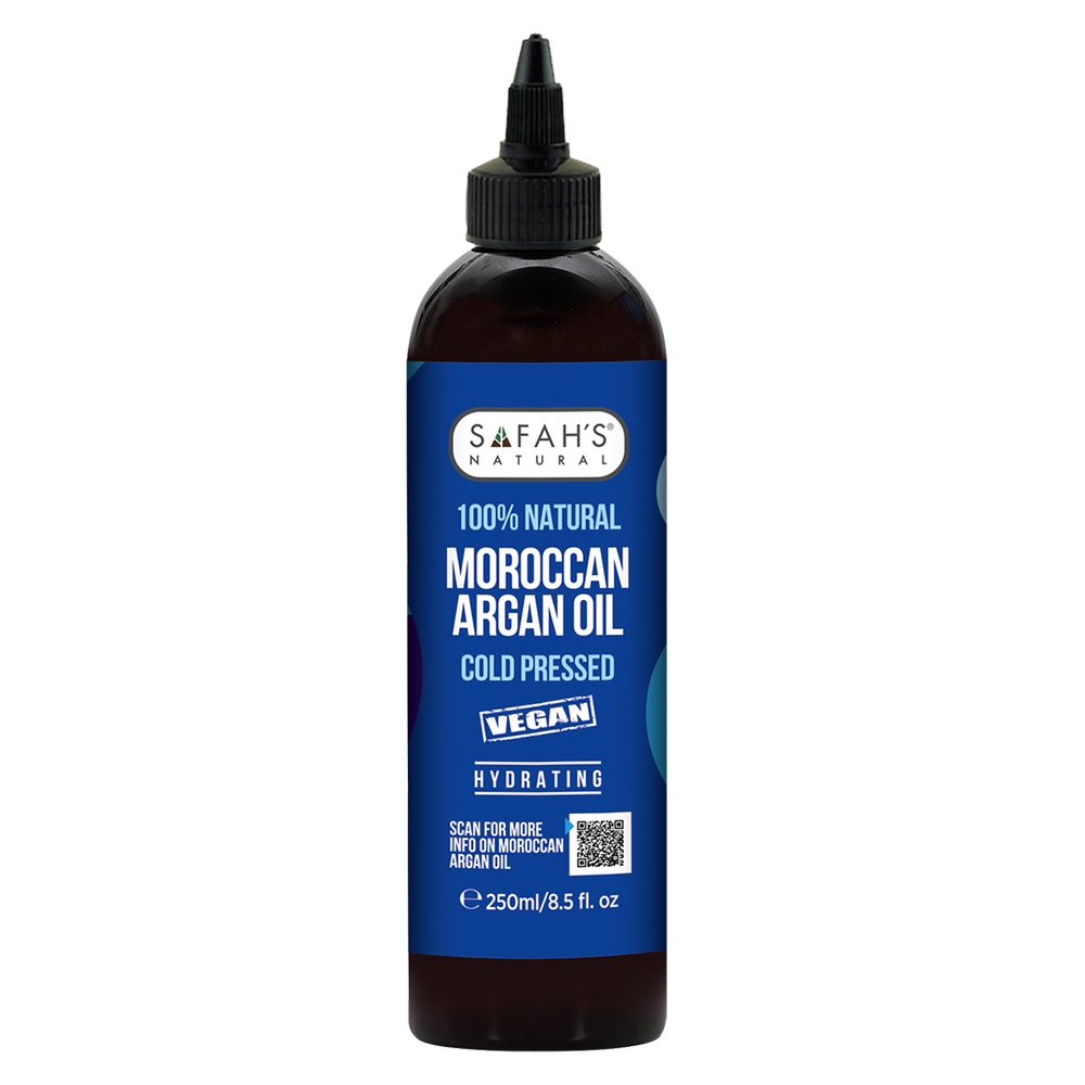 Safah's Natural Blended Moroccan Argan Oil Intense Hydration & Frizz Control for Dry, Damaged Hair 8.5 oz