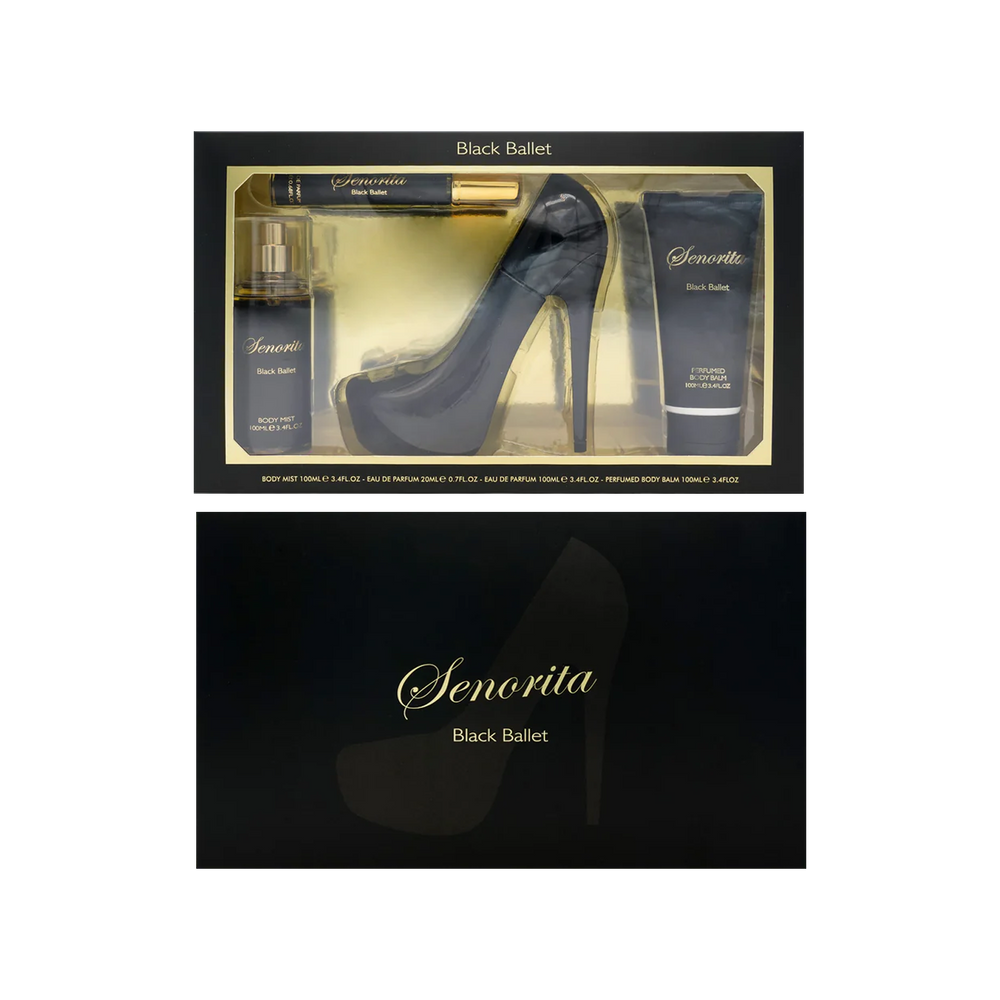 Senorita Black Ballet 4pc Perfume Gift Set: Elegant & Lasting Scent for Women
