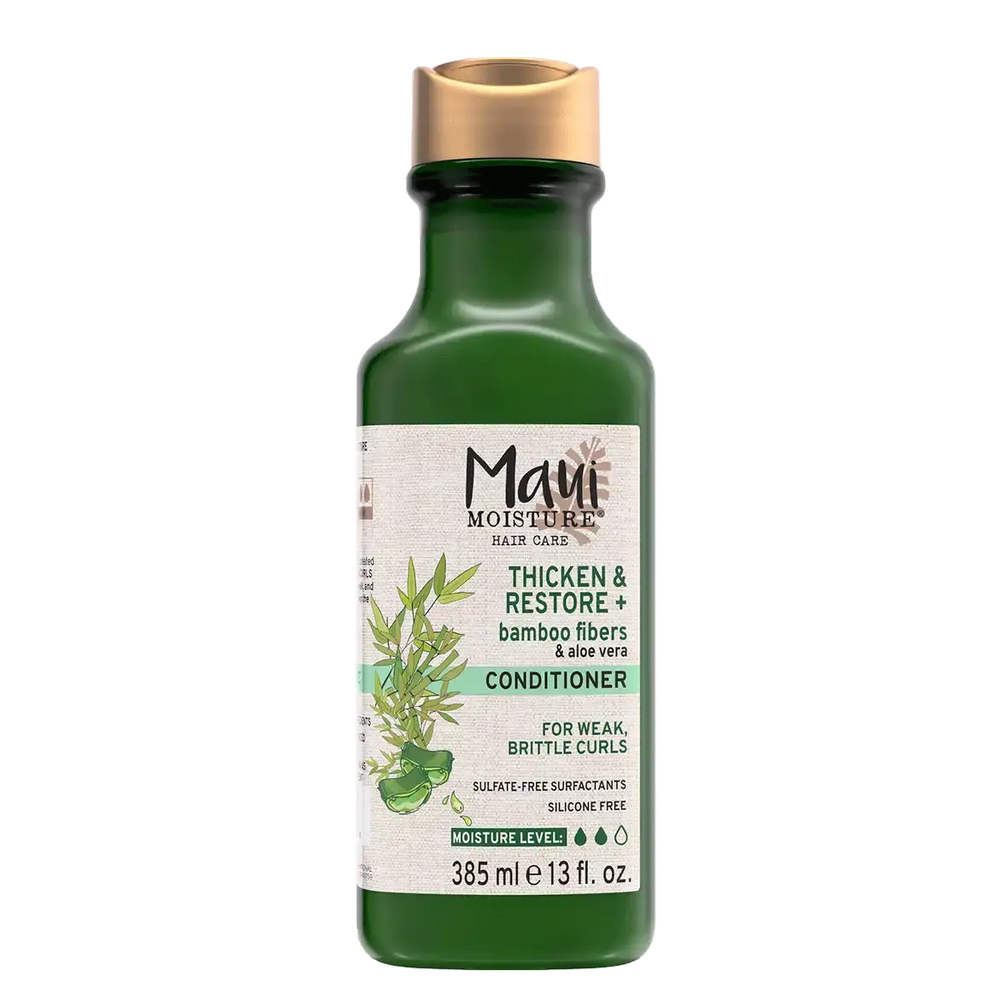 Maui Moisture Thicken & Restore + Bamboo Fiber Conditioner Strengthening Care for Weak, Brittle Hair 385 ml/13.1 oz