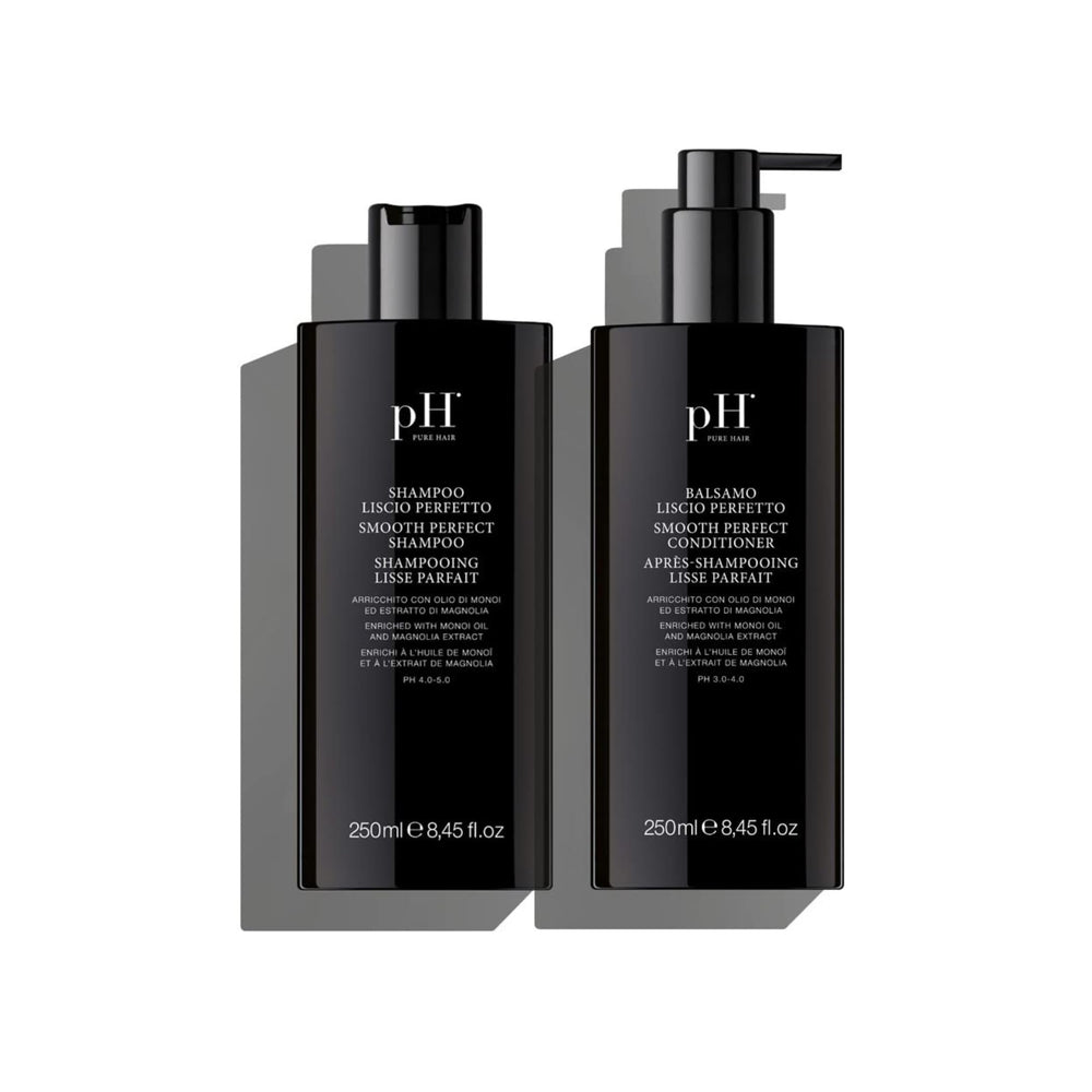 pH PURE HAIR Smoothing Duo – Sulfate-Free Anti-Frizz Shampoo & Conditioner for Dry & Curly Hair