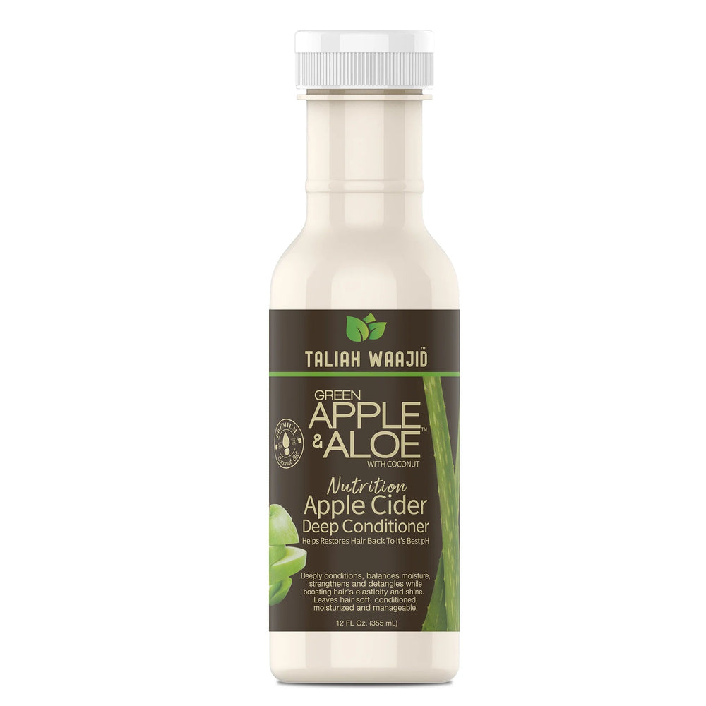Taliah Waajid Green Apple & Aloe Apple Cider Deep Conditioner Moisture Balance for Dry, Frizzy Hair 12 oz
