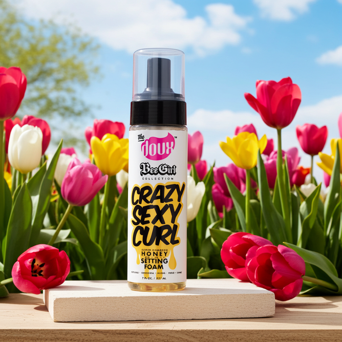 The Doux CrazySexyCurl Honey Setting Foam, one of the setting foams stocked at Zenvy Beauty