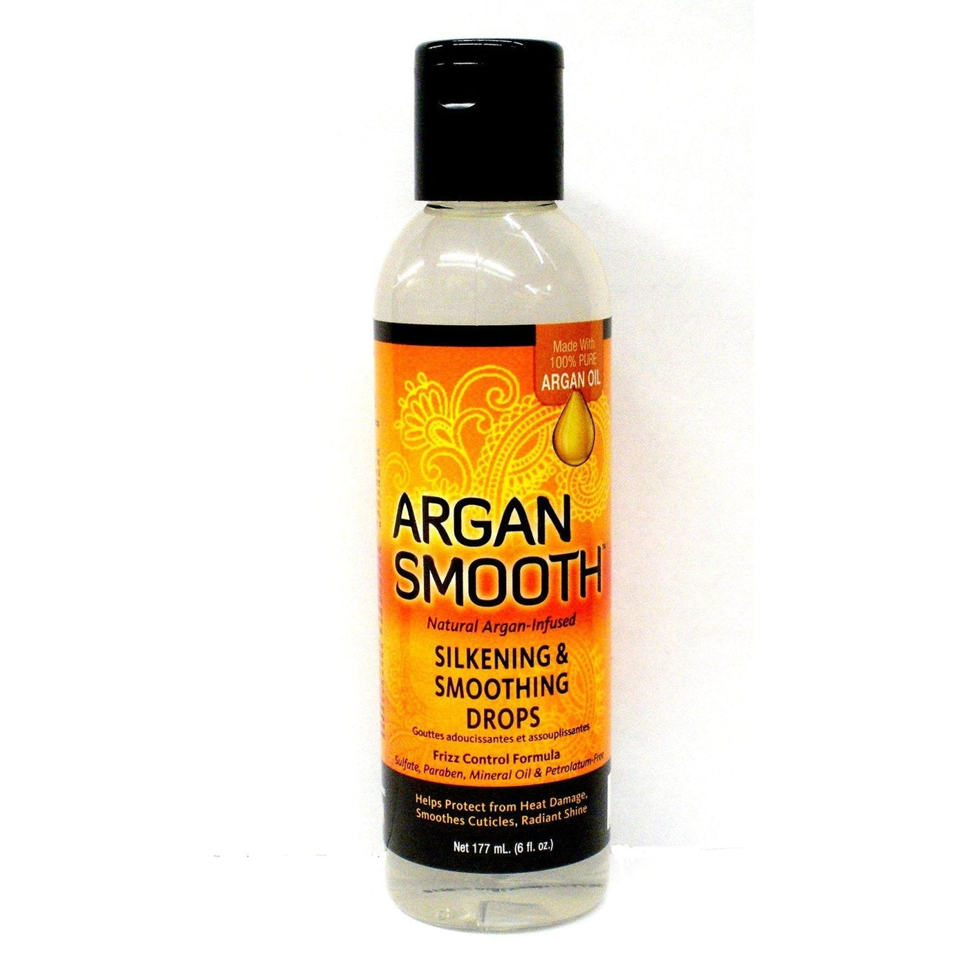 Argan Smooth Sikening Smoothing Drops Frizz Control & Shine for All Hair Types 177ml / 5.99 oz