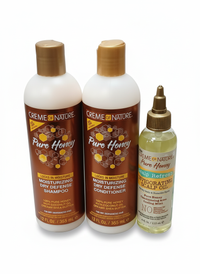 Creme of Nature Sweet Honey Hair Combo Kit - Deep Hydration & Frizz Control for Dry, Natural Hair