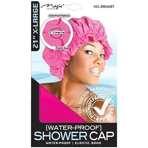 Magic Collection Shower Cap - Waterproof Hair Protection for All Styles - 21'' X-Large