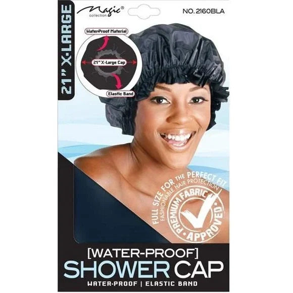 Magic Collection Shower Cap – Waterproof Hair Protection for All Hair Types 21'' X-Large (No.2160BLA)