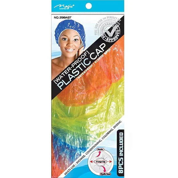 Magic Collection Water-Proof Plastic Caps Essential Hair Protection for Home & Professional Use 8 pcs