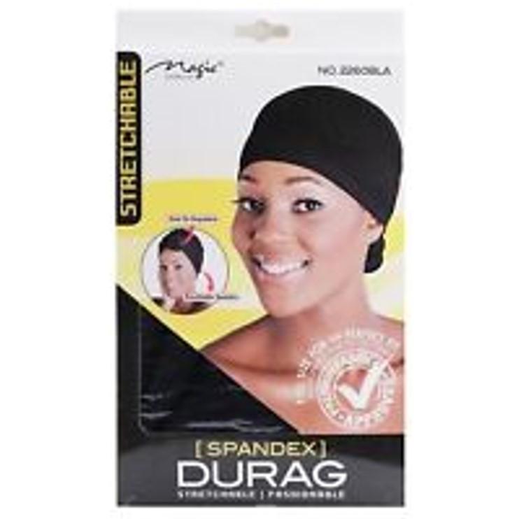 Magic Collection Spandex Durag (No.2260BLA) for Superior Wave Formation & Hair Protection, One Size