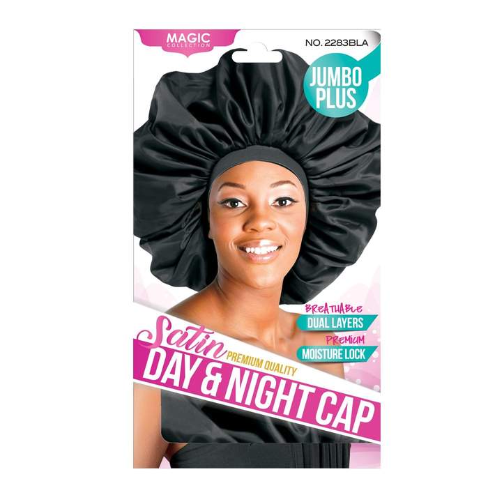 Magic Collection Satin Day and Night Cap No.2283BLA: Ultimate Frizz-Free Hair Protection for Sleep & Daily Wear