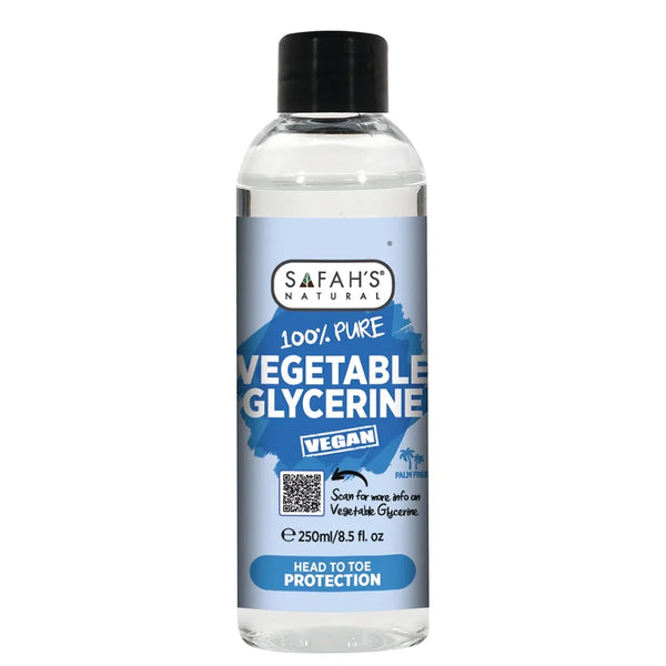 Safah's Natural 100% Pure Vegetable Glycerine | Intense Hydration for Dry Skin & Hair | 250 ml/8.45 oz