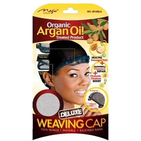 Magic Collection Organic Argan Oil Weaving Cap No.3012BLA: Protecting & Nourishing for Weave Wearers