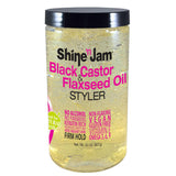 Shine 'n Jam Black Castor & Flaxseed Oil Styler | Nourishing Hold & Shine for Textured Hair 8oz (227g)