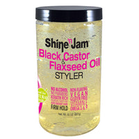 Shine 'n Jam Black Castor & Flaxseed Oil Styler | Nourishing Hold & Shine for Textured Hair 8oz (227g)