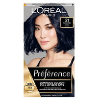 L'Oréal Préférence 21 Blue Black Luminous, Fade-Defying Permanent Hair Colour for At-Home Use