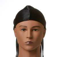 Red by Kiss Silky Satin Durag Black HD01 | Wave Defining & Hair Protecting for All Hair Types