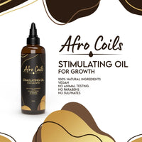Afro Coils Stimulating Growth Oil for Afro, Curly & Coily Hair 100ml/3.38 oz