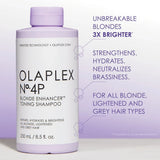 Olaplex No.4P Blonde Enhancer Toning Shampoo 8.5 oz / 250 ml - For Blonde, Highlighted & Grey Hair