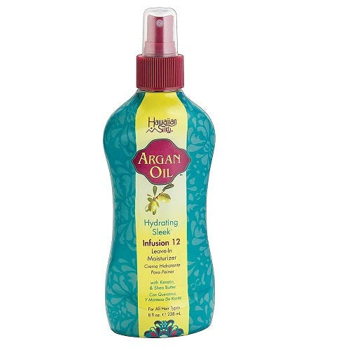 Hawaiian Silky Argan Oil Hydrating Leave-In Conditioner for Dry, Frizzy Hair 201ml/6.8 oz