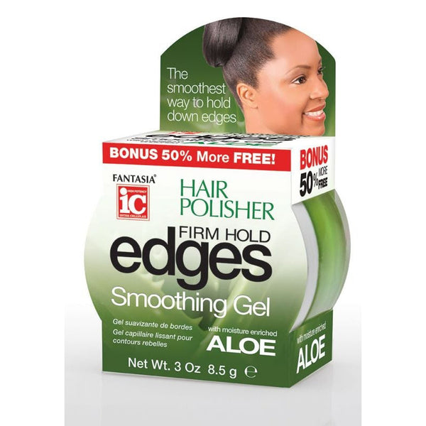 Fantasia IC Hair Polisher Aloe Smoothing Edge Gel for Sleek, Frizz-Free Edges - 8.5g/0.3 oz