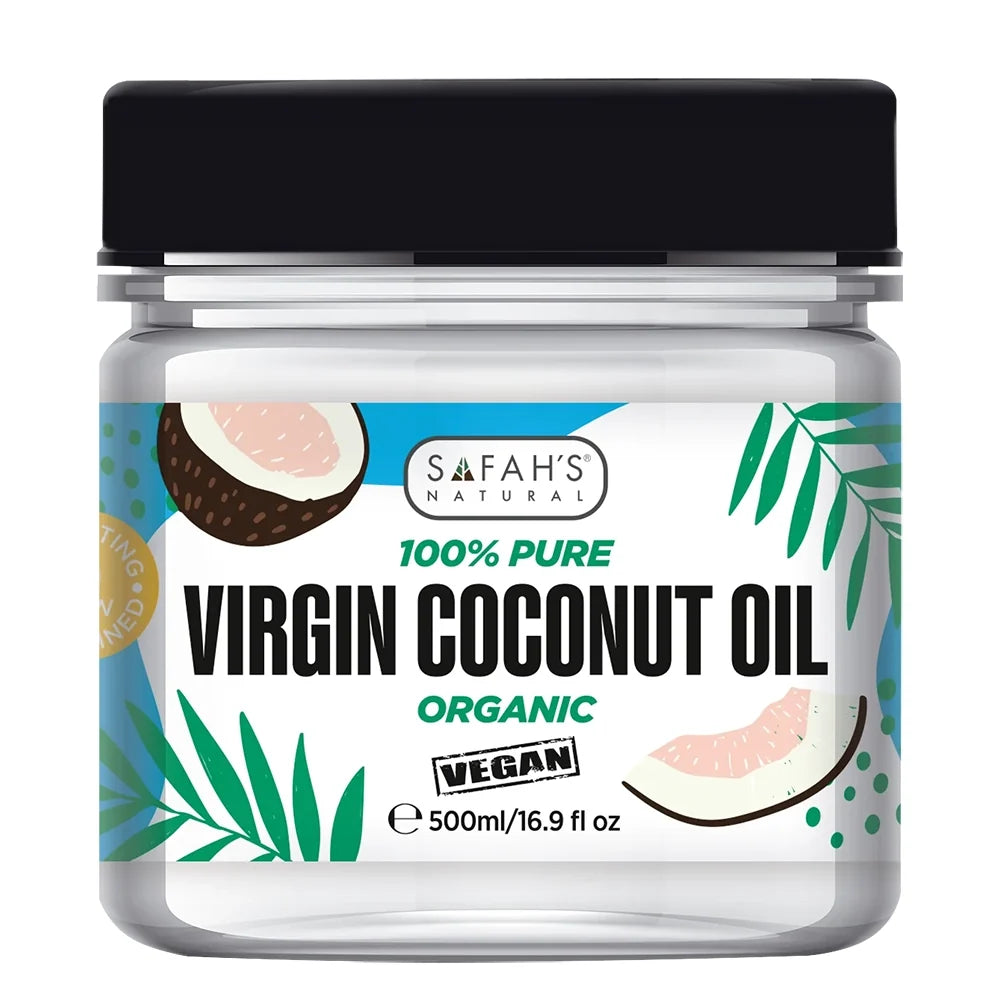 Safah's Natural 100% Pure Virgin Coconut Oil | Organic Deep Hydration for Hair & Skin