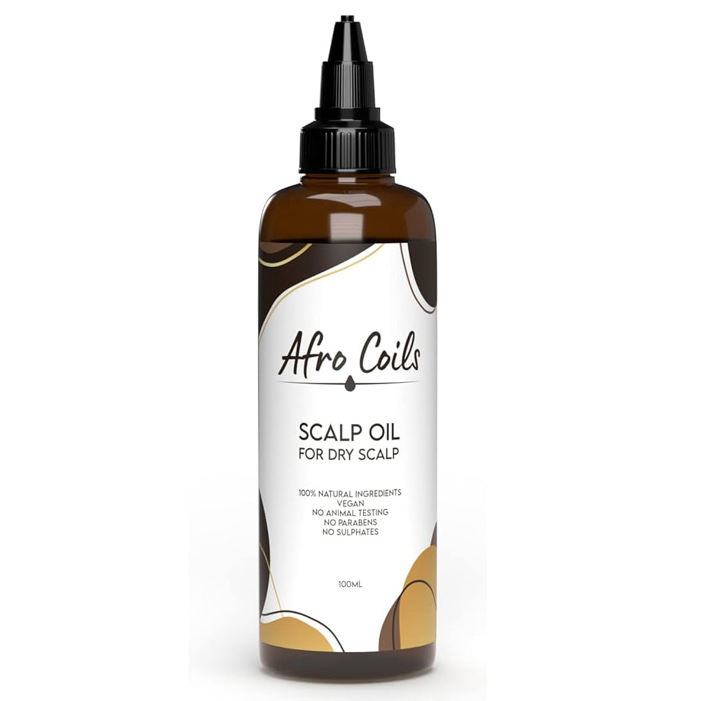 Afro Coils Scalp Oil for Dry Scalp Relief & Hair Growth for Afro & Curly Hair 100 ml/3.38 oz