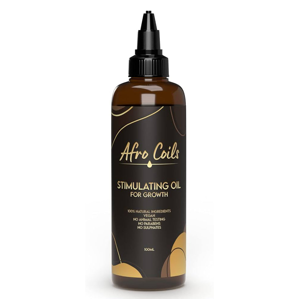 Afro Coils Stimulating Growth Oil for Afro, Curly & Coily Hair 100ml/3.38 oz