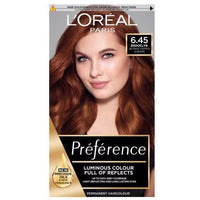 L'Oréal Préférence 6.45 Intense Copper Auburn Permanent Hair Colour Kit for Vibrant, Fade-Defying Results