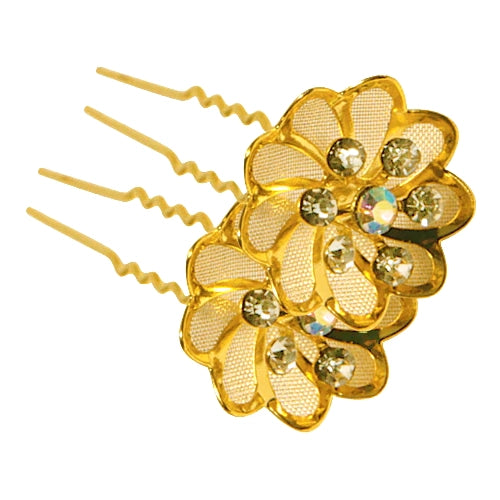 Fine Lines UK Gold Poppy Hair Pins for Elegant & Secure Hair Styling (Set of 2)