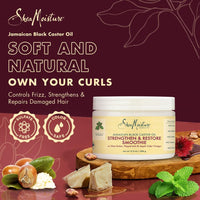 Shea Moisture Jamaican Black Castor Oil Strengthen & Restore Smoothie 11.5 oz / 340 ml - For Damaged, Brittle & Curly Hair
