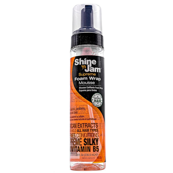 Shine 'n Jam Supreme Hold Foam Wrap Mousse | Flake-Free Definition for Natural Hair