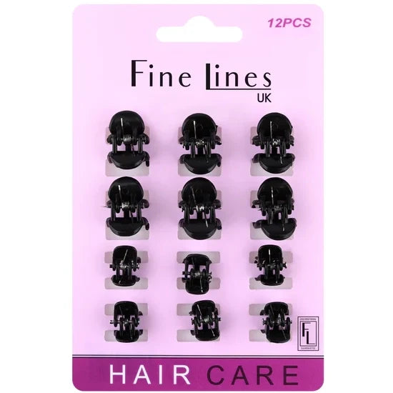 Fine Lines UK Mini Claw Clips (6202) - Secure Hair Styling for All Hair Types - Small & Versatile