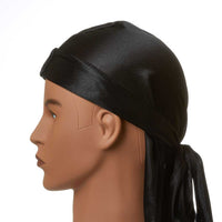 Red by Kiss Silky Satin Durag Black HD01 | Wave Defining & Hair Protecting for All Hair Types