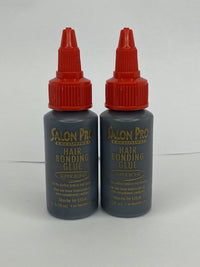 Salon Pro Hair Bonding Wig Glue Super Bond Strong Hold for Weft, Eyelash & Quick Weave Applications - Pack of Two 30 ml Bottles