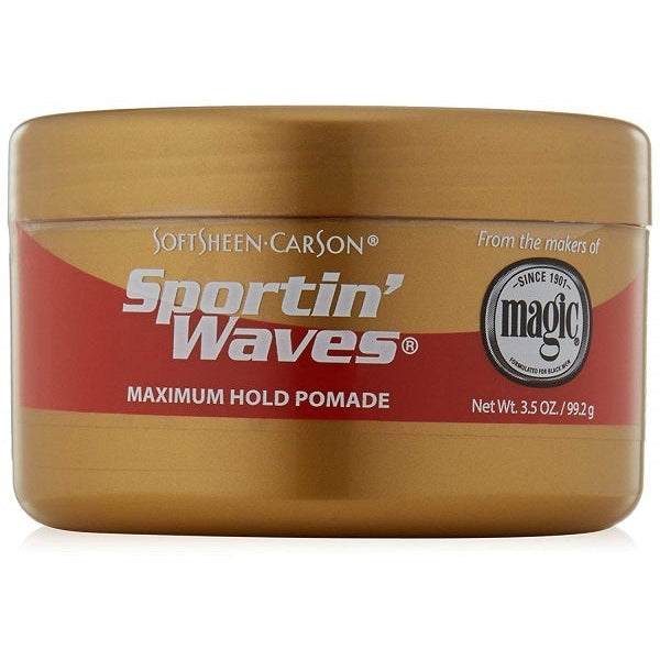 Soft Sheen Carson Sportin' Waves Maximum Hold Pomade for Defined Waves & Men's Styling 99.2g