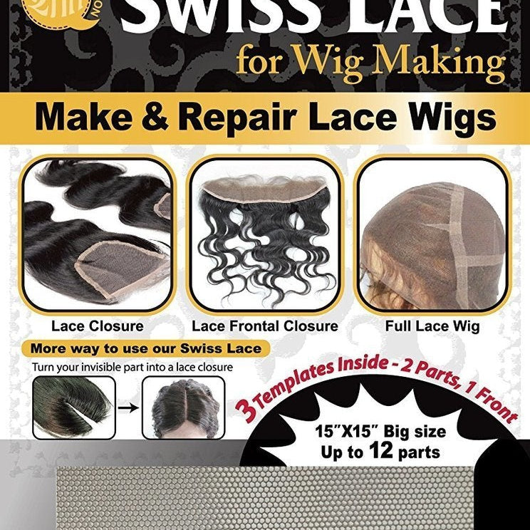 Qfitt Collection Swiss Lace No.5012 for Undetectable Wig Making & Repair - Professional Brown Lace