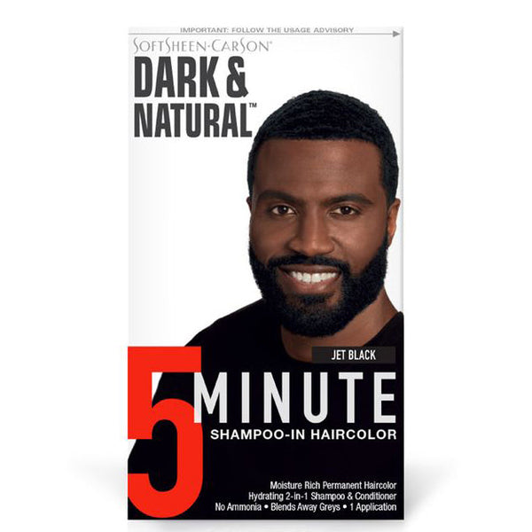 SoftSheen-Carson Dark & Natural Men's Permanent Hair Colour Kit | Jet Black | 100% Grey Coverage for Men