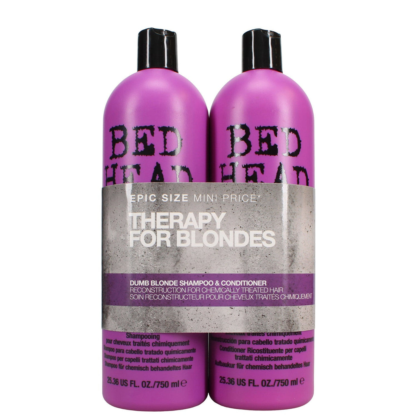 Therapy for Blondes Dumb Blonde Purple Toning Shampoo & Conditioner Set for Blonde, Highlighted, & Grey Hair