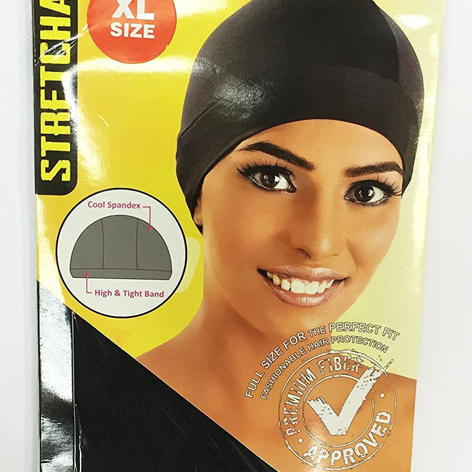 Murry Collection Spandex Dome Cap - Secure & Comfortable Hair Protection for Weave, Wig, & Hairstyle Wearers - XL Size M2251BLK