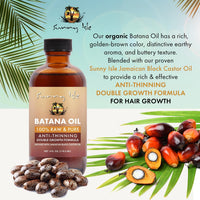 Sunny Isle 100% Raw & Pure Anti-Thinning Batana Oil Batana and Jamaican black castor oils 118.3 ml/4.0 oz
