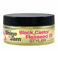 Shine 'n Jam Black Castor & Flaxseed Oil Styler | Nourishing Hold & Shine for Textured Hair 8oz (227g)
