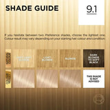 L'Oréal Préférence 9.1 Viking Light Ash Blonde Permanent Fade-Defying Hair Colour Kit
