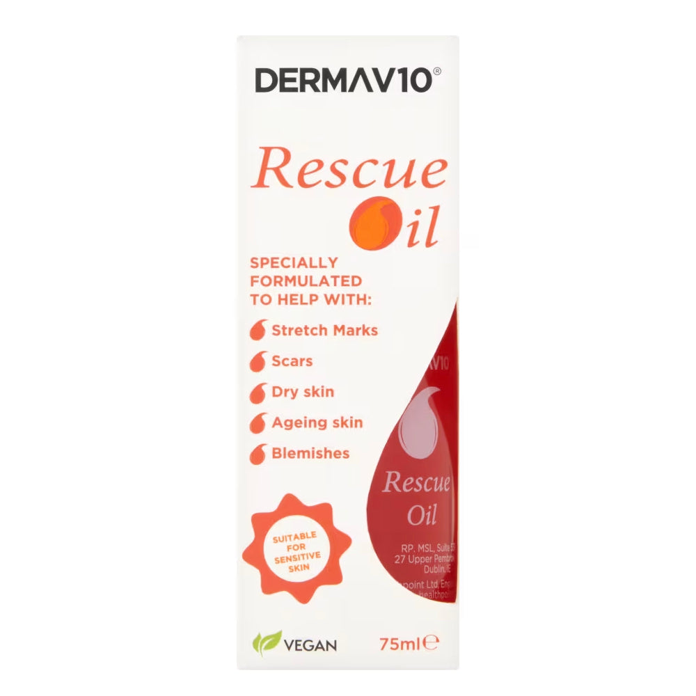 DermaV10 Rescue Oil: Multi-Purpose Repair for Scars, Stretch Marks & Dry Skin 75ml