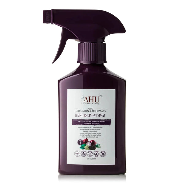 AHU Unravel Beauty Red Onion & Rosemary Hair Growth & Strengthening Treatment Spray for All Hair Types 300ml/10.14 oz