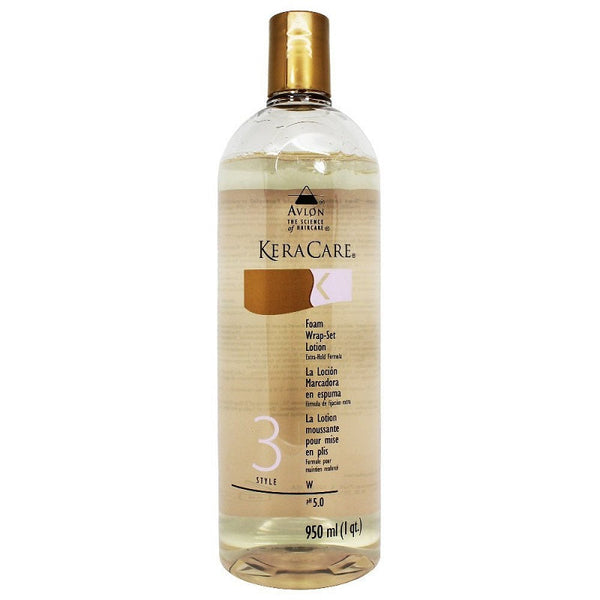 Keracare Foam Wrap Set Lotion Extra Hold 32 oz / 950 ml - For Frizz-Free, Long-Lasting Styles