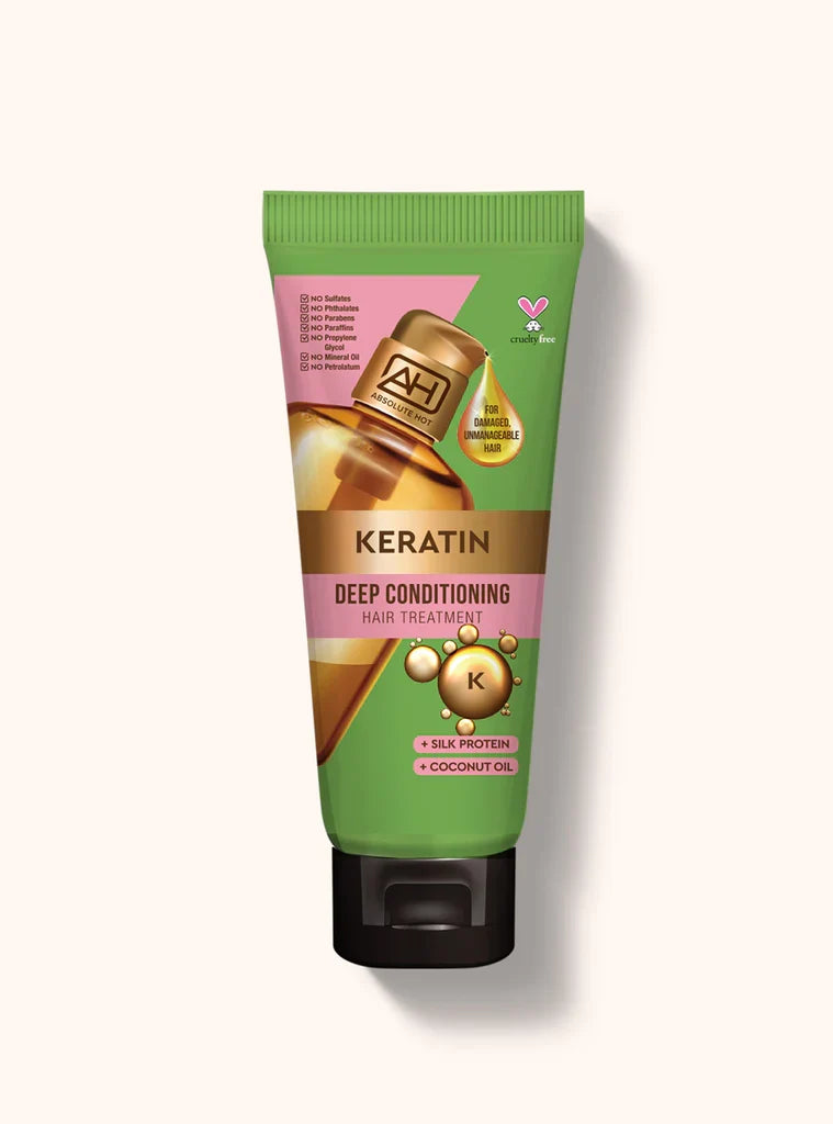 Absolute Hot Keratin Deep Conditioning Hair Treatment for Damaged, Dry, Frizzy Hair - 200ml/6.76 oz