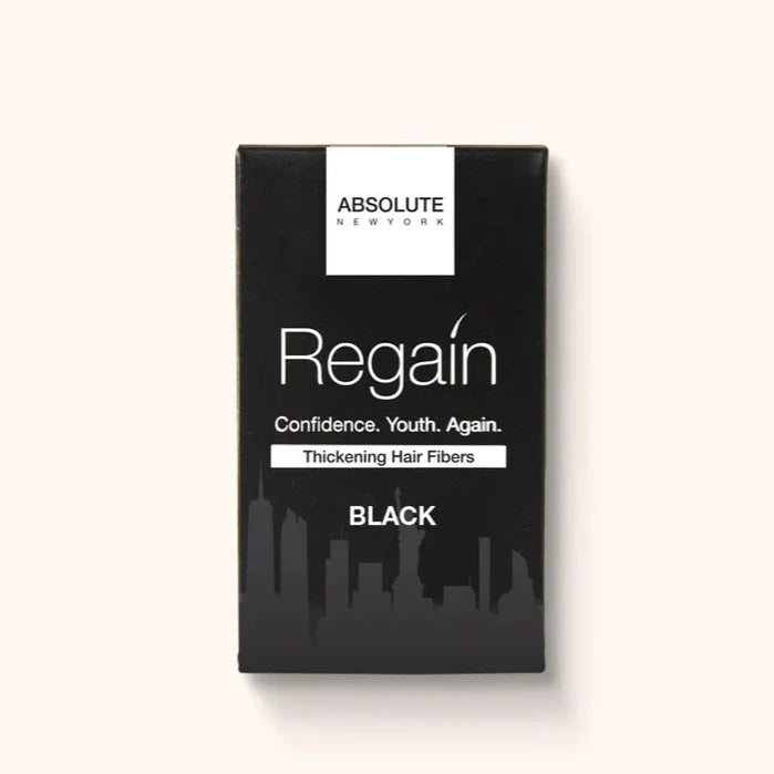 Absolute New York Regain Thickening Hair Fibers for Thinning Hair - Instant Volume & Coverage, Black (12 g/0.42 oz)