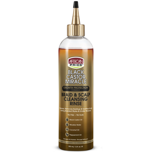 African Pride Black Castor Miracle Braid & Scalp Cleansing Rinse 12oz