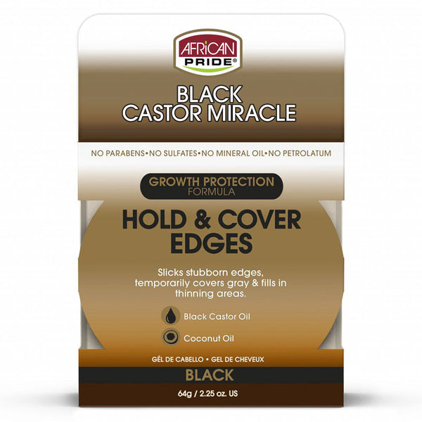 African Pride Black Castor Miracle Hold & Cover Edges 2.2oz