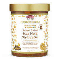 African Pride Moisture Miracle Black Castor & Jojoba Max Hold Styling Gel 18oz